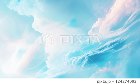 Soft Pastel Clouds Gently Fill The Sky 124274092