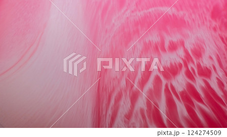 Acrylic blend. Fluid paint. Defocused red crimson white color marble ink in water wave emulsion spilling on abstract art background. Acrylic blend. Fluid paint. Defocused red crimson white color marble ink in water wave emulsion spilling on abstract art background. 124274509