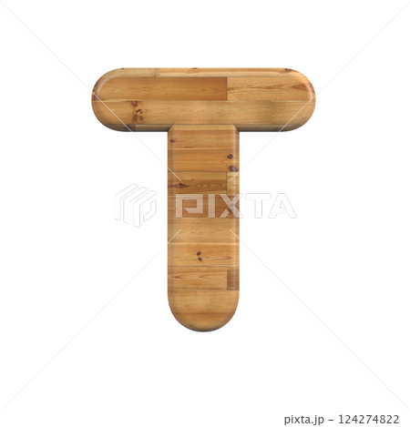 Wood letter T - Uppercase 3d pine font - suitable for Decoration, nature or wood related subjects Wood letter T - Uppercase 3d pine font - suitable for Decoration, nature or wood related subjects 124274822