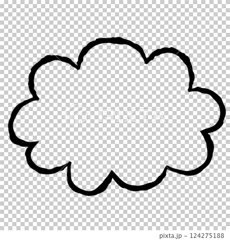 雲形のシンプルな手描き風　吹き出し 124275188