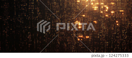 Digital modern technology gold code abstract banner background. 124275333