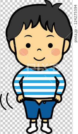 着替えをする小学生男児 着替えをする小学生男児 124275394