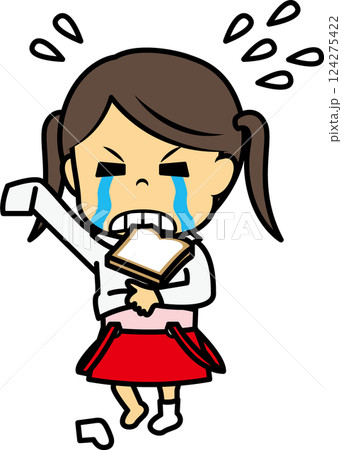 焦って着替える小学生女児 124275422