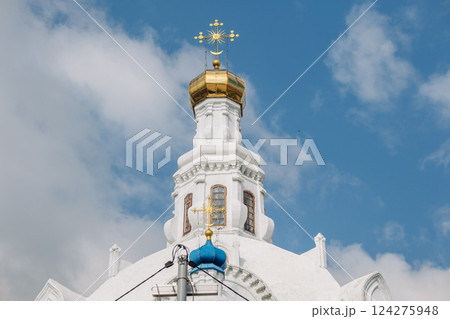 The tower of the Orthodox Church in Ulan-Ude. The tower of the Orthodox Church in Ulan-Ude. 124275948