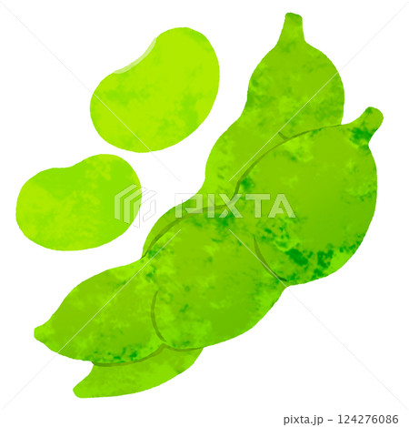 水彩枝豆 124276086