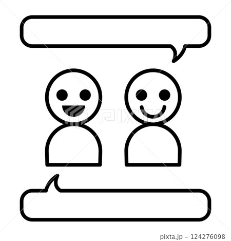 二人が会話しているシンプルなイラスト 二人が会話しているシンプルなイラスト 124276098