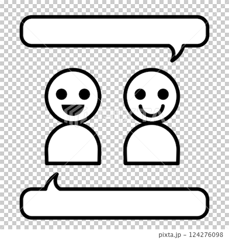 二人が会話しているシンプルなイラスト 二人が会話しているシンプルなイラスト 124276098
