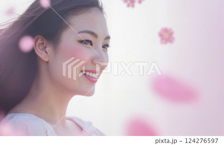 美しい女性の横顔 124276597
