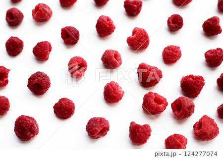 Fresh raspberry on white background. 124277074