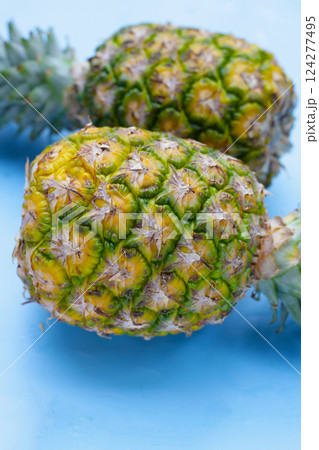 Fresh ripe pineapple, juicy tropical fruit Fresh ripe pineapple, juicy tropical fruit 124277495