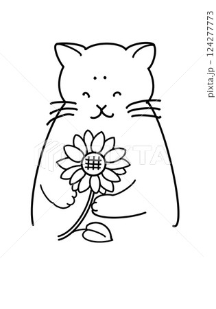 猫と花 124277773