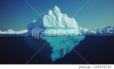 A large ice block is floating in the ocean 124278110