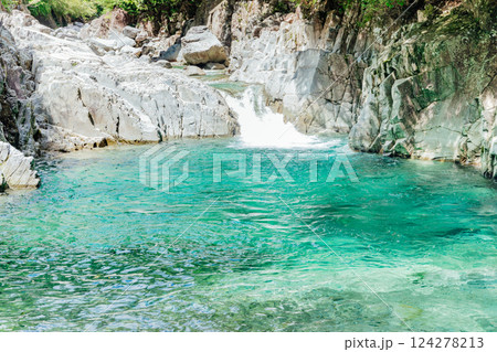 ＜長野＞阿寺渓谷の美しい絶景　-牛ヶ淵- 124278213