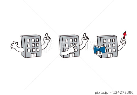会社のキャラクターのイラスト 124278396