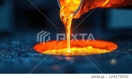 A small hole in the ground with a stream of liquid coming out of it 124278502