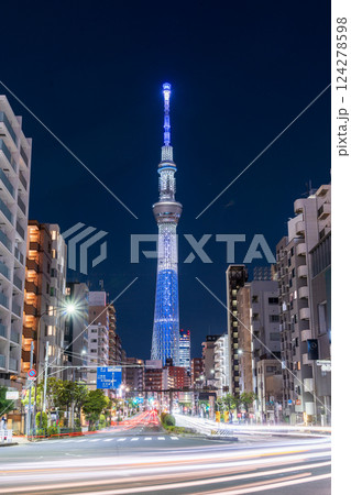 「東京都」日本でのMLB開幕戦に合わせた東京スカイツリーMLB特別ライティング　駒形橋前交差 124278598