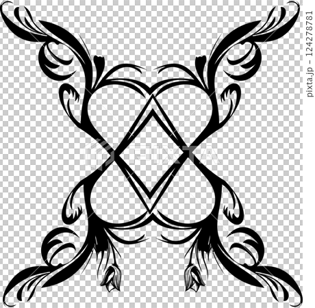 Heart and tribal mark pattern/tattoo mark 124278781