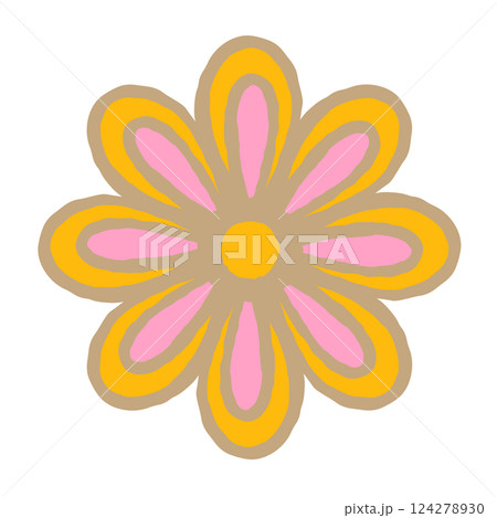 オリエンタルな花のイラスト 124278930