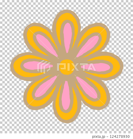 オリエンタルな花のイラスト 124278930