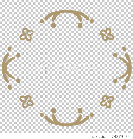 Asian hand-drawn flower frame Asian hand-drawn flower frame 124279175