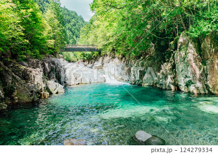 <長野>阿寺渓谷の美しい絶景 -牛ヶ淵- <長野>阿寺渓谷の美しい絶景 -牛ヶ淵- 124279334