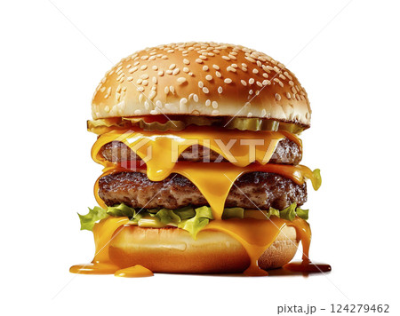 ハンバーガー　AI生成画像 124279462