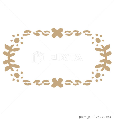 北欧風手描きの小花のフレーム 124279563