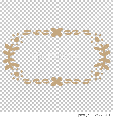 Scandinavian style hand-drawn floral frame 124279563