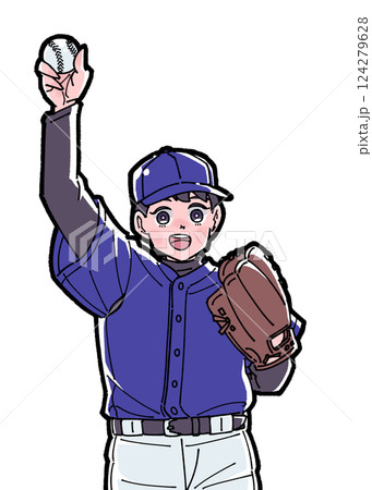 野球をする男の子のイラスト 124279628