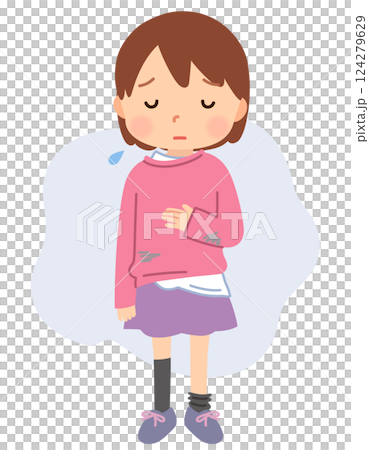 服装が乱れた子ども　ネグレクト　虐待 124279629