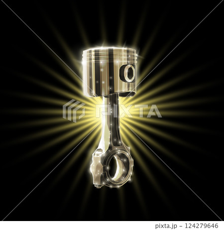 Single piston on blue. Motor parts, Car engine, Pistons industry 124279646