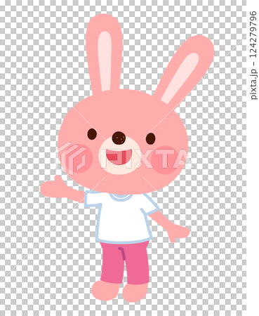 Cute rabbit character girl sportswear staff 124279796