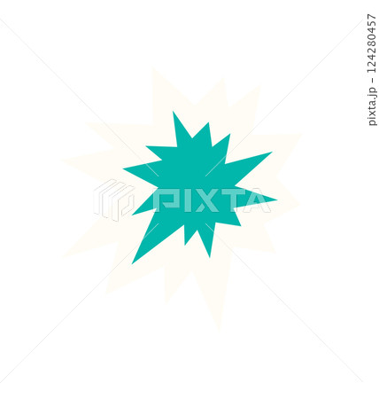 Bold abstract star element sticker. Modern symbol in flat design. This brutalist element features a unique shape, ideal for contemporary graphic projects, retro themes, and y2k aesthetics. 124280457