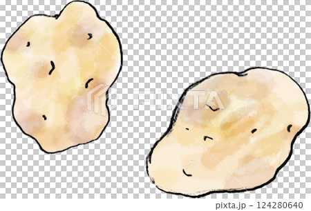 Hand drawn cute potato illustration 124280640