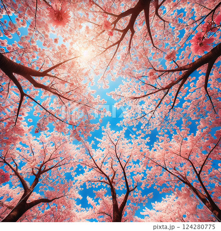 青空に広がる桜の天井 124280775