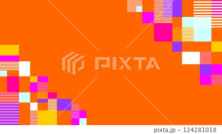 幾何学模様　フレーム　四角形　ボーダー　 124281018