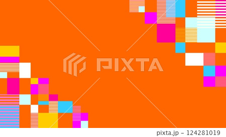 幾何学模様　フレーム　四角形　ボーダー　 124281019