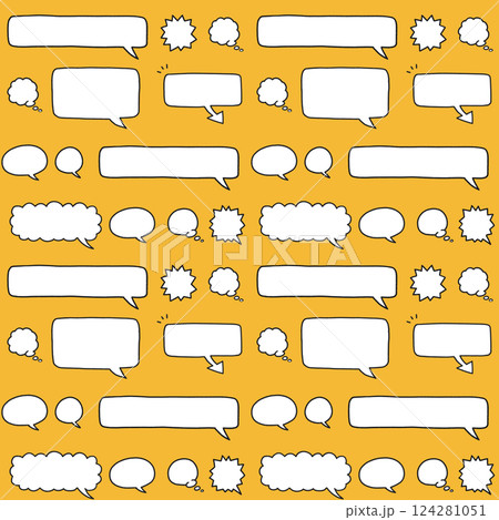 シンプルな吹き出しのパターン 手描きイラスト・手書き文字の素材 シンプルな吹き出しのパターン 手描きイラスト・手書き文字の素材 124281051