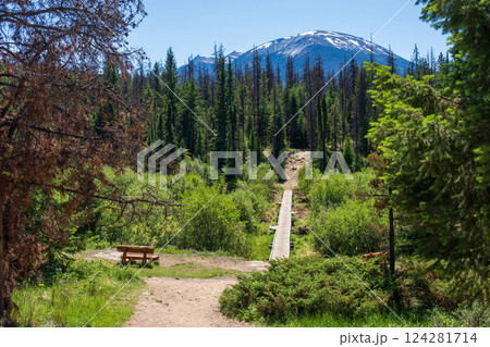 Scenic Hiking Trail to Valley of the Five Lakes in Jasper National Park, Alberta, Canada. Scenic Hiking Trail to Valley of the Five Lakes in Jasper National Park, Alberta, Canada. 124281714