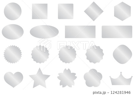 銀シールの素材イラストセット 銀シールの素材イラストセット 124281946
