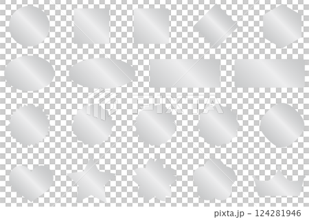 銀シールの素材イラストセット 銀シールの素材イラストセット 124281946