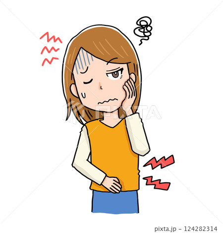 体調不良女性の女性 体調不良女性の女性 124282314