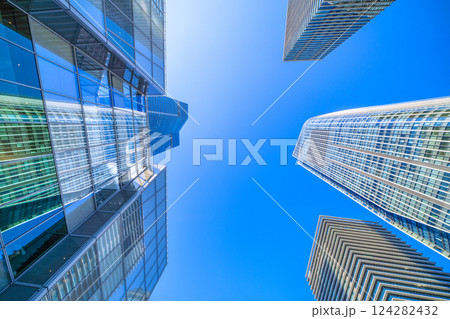 日本の東京都市景観 虎ノ門ヒルズステーションタワー（虎ノ門ヒルズ駅）などを望む＝21日 124282432