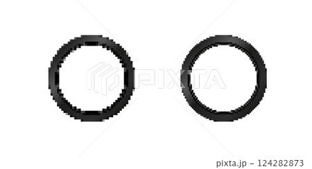 Circular metal rings with smooth finish and identical size in solid black color 124282873