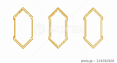 Pixel art style arrows pointing upward in three different variations 124282928