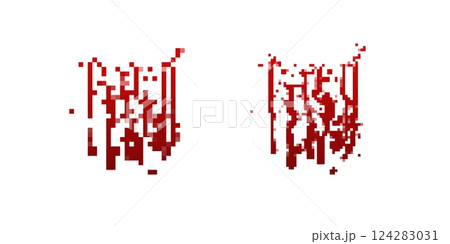 Pixel art dripping blood with glitch effect Pixel art dripping blood with glitch effect 124283031