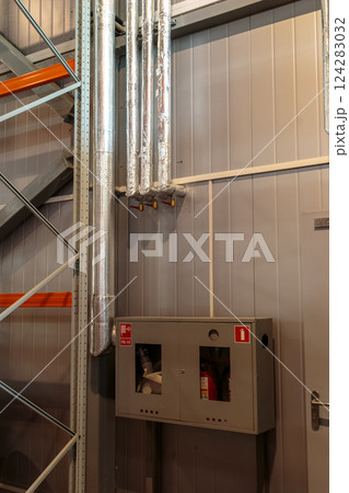 Warehouse fire extinguishing system. fire hydrants Warehouse fire extinguishing system. fire hydrants 124283032