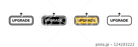 Four upgrade buttons in different styles highlighting design variations and functionality Four upgrade buttons in different styles highlighting design variations and functionality 124283222