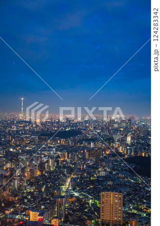 池袋サンシャインシティから見る東東京の都市風景　夜景 124283342
