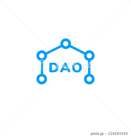 Dao symbol with connected lines and bold letters in simple design 124283350